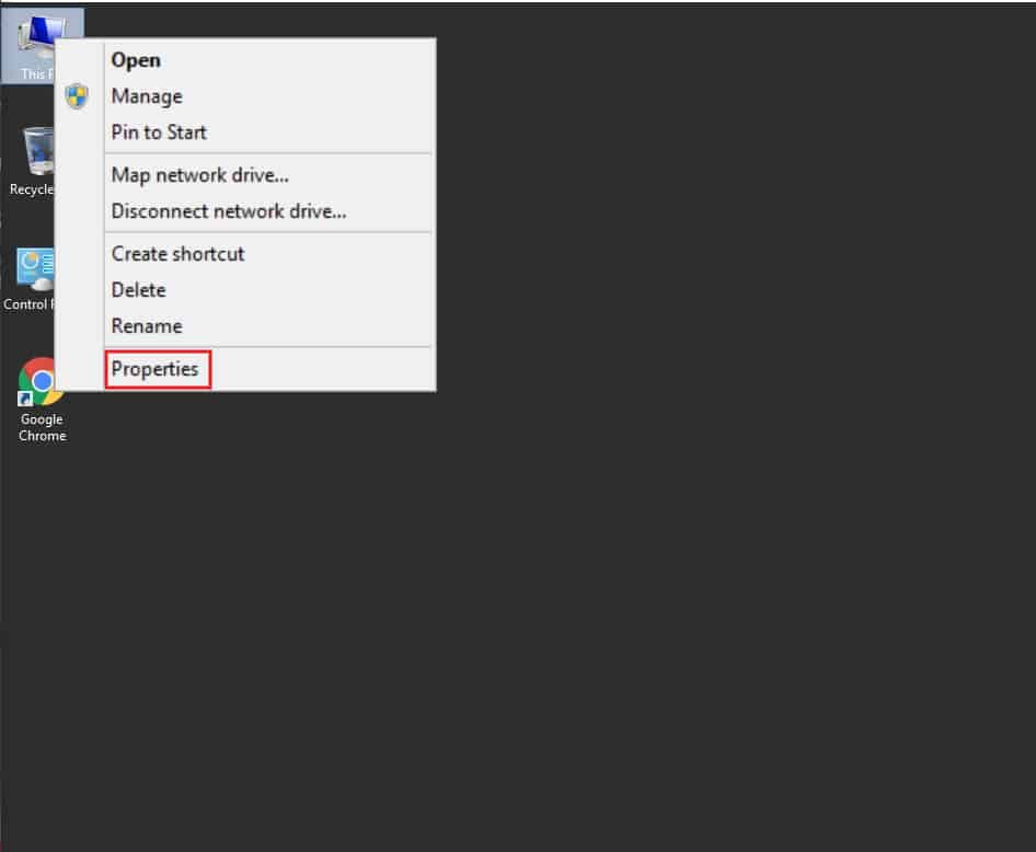 Chuột phải vào This PC và chọn Properties