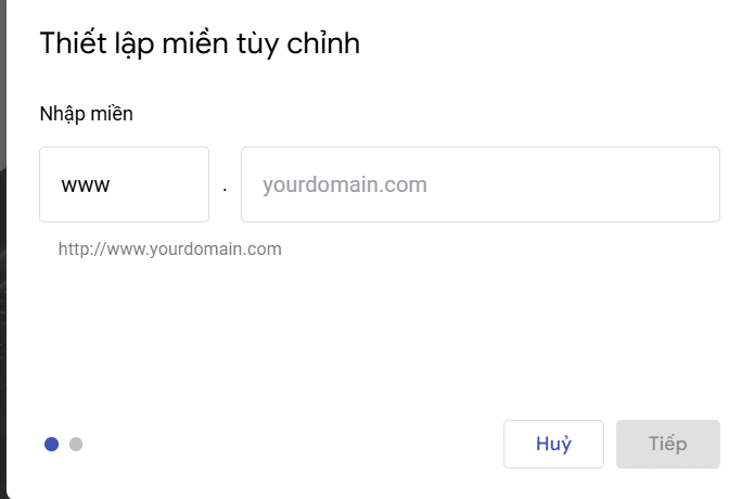 Nhập tên miền của bạn