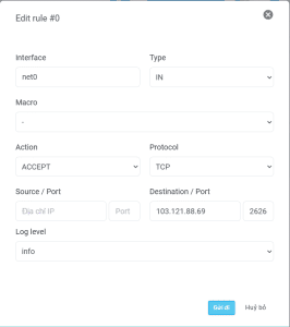 Tạo 1 rule cho phép truy cập SSH