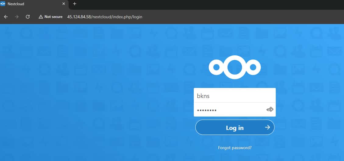 Truy cập NextCloud