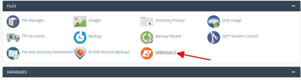 Truy cập JetBackup tại hosting cPanel