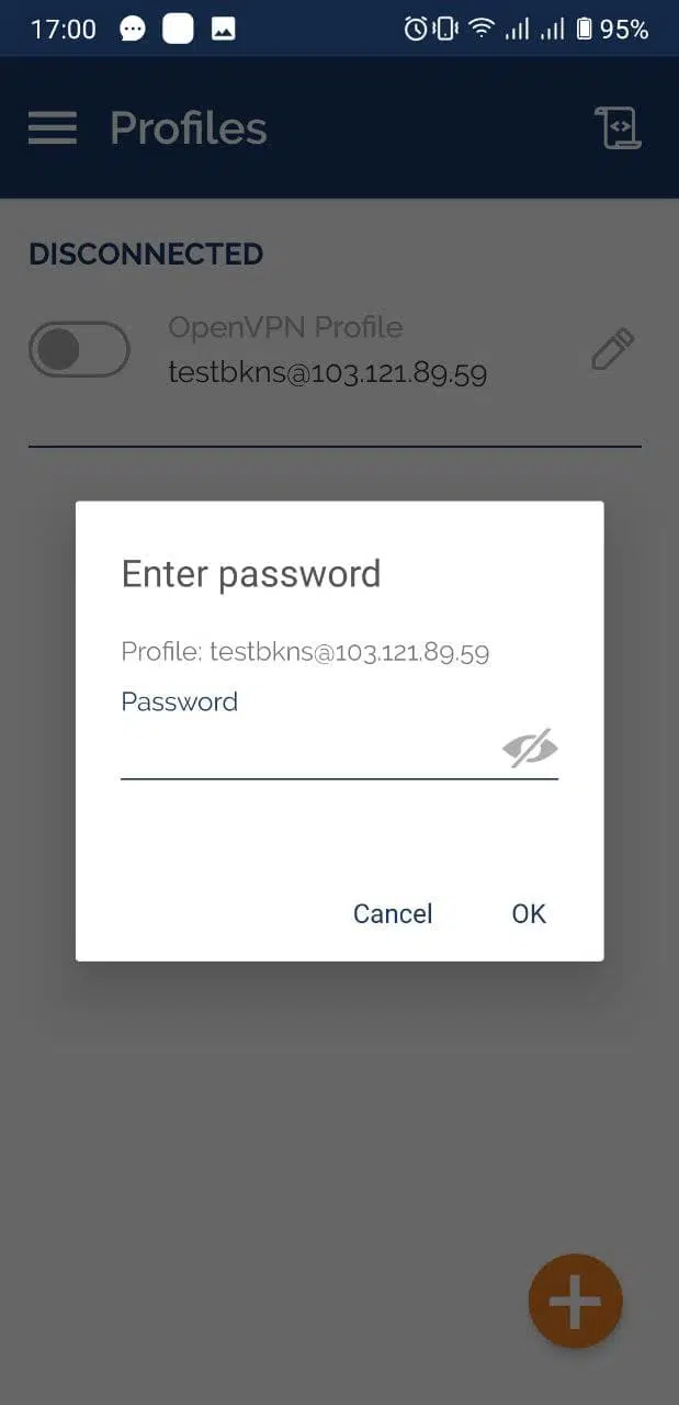 Tích chọn kết nối và nhập lại password để truy cập