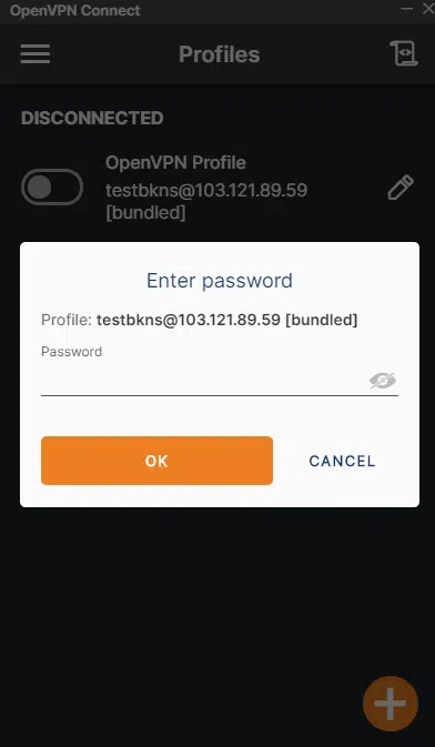 Chạy phần mềm OpenVPN đã cài đặt