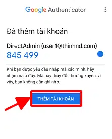 Nhấn Thêm tài khoản