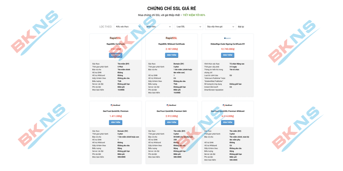 BKNS - Lựa chọn mua chứng chỉ SSL đáng tin cậy