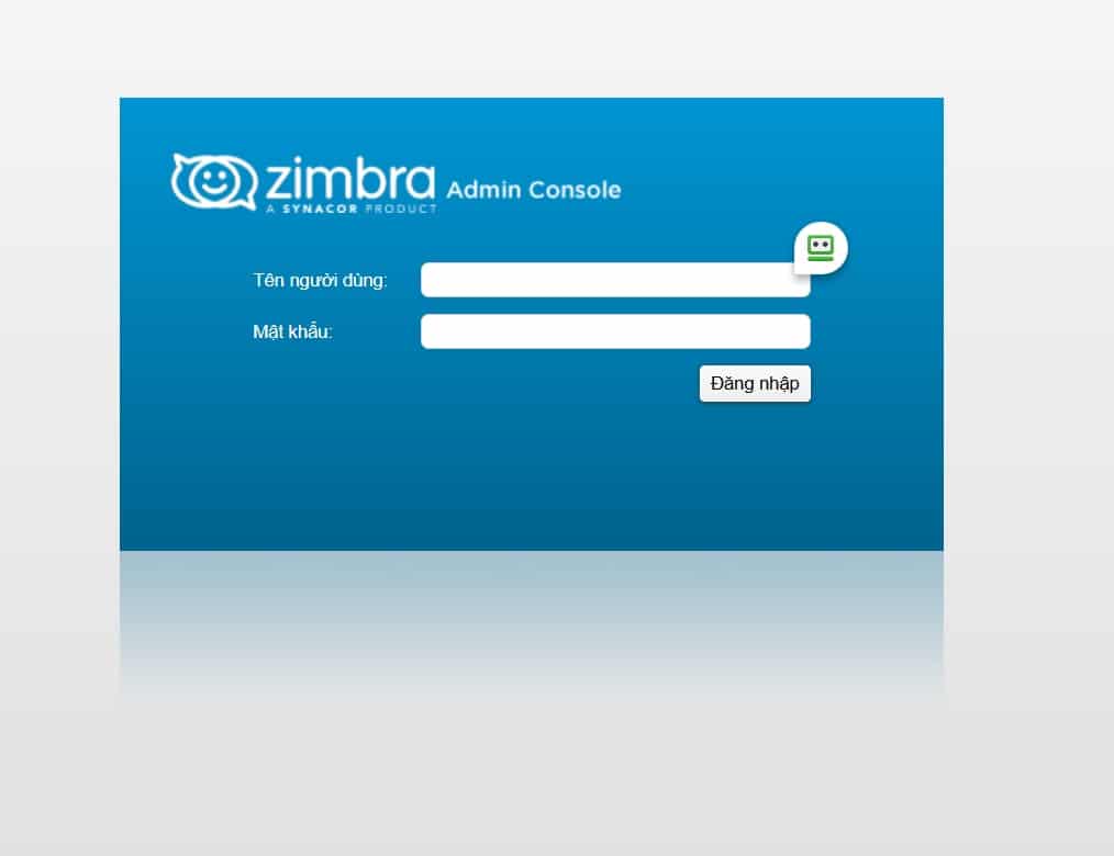 Đăng nhập vào trang quản trị Zimbra