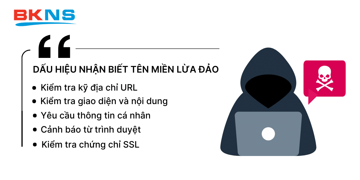 Dấu hiệu nhận biết tên miền lừa đảo