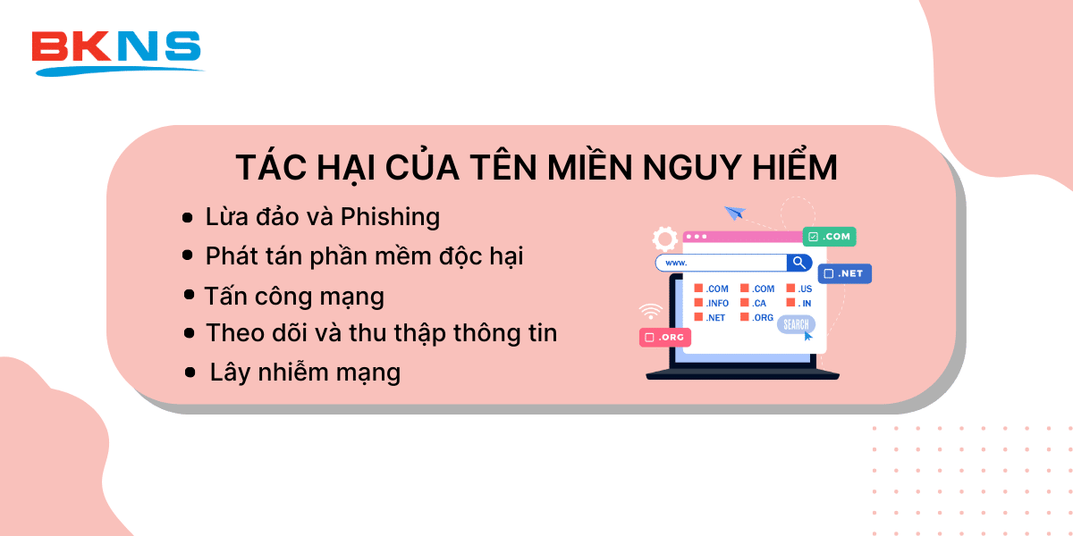 Tác hại của tên miền nguy hiểm là gì?