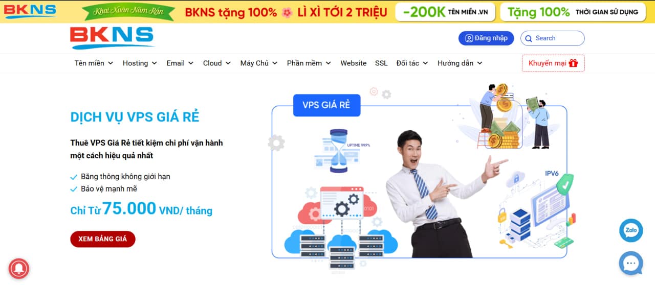 BKNS - Nhà cung cấp VPS giá rẻ