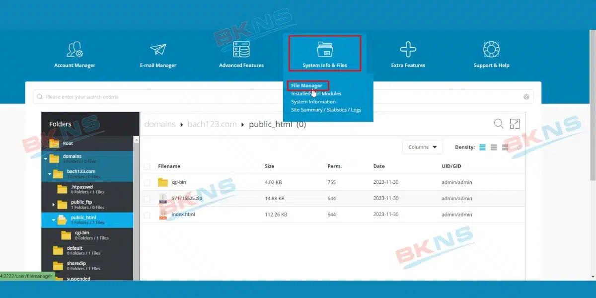 Chọn FIle Manager