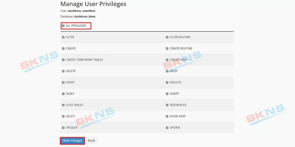 Gán user vào Database