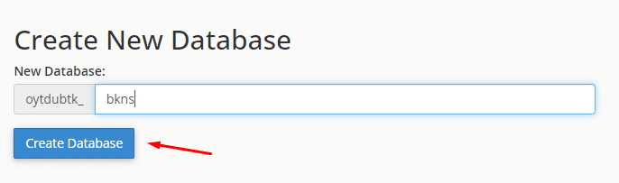 Nhập tên Database