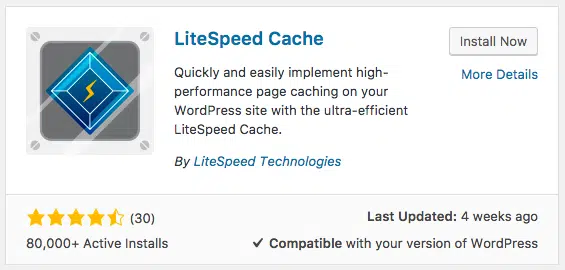 Tiếp theo cài đặt và kích hoạt plugin LiteSpeed Cache