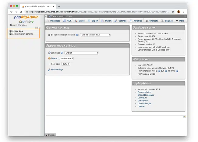 Backup database MySql bằng phpMyAdmin 1