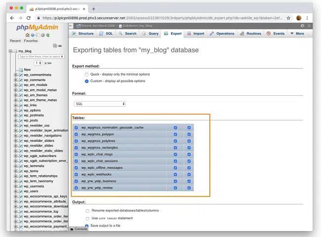 Backup database MySql bằng phpMyAdmin 4