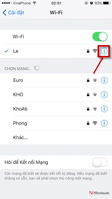 Các bước đổi DNS Google cho iPhone