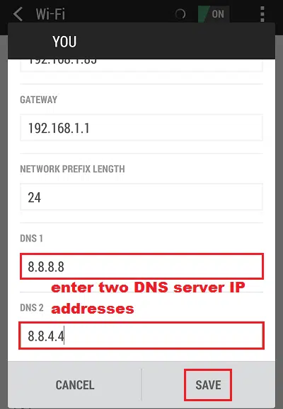 Cách đổi DNS Server trên thiết bị Android 5