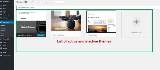 Cách remove theme wordpress