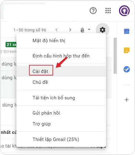 Chọn Settings/Cài đặt