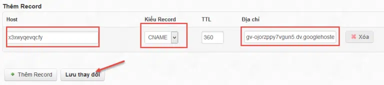 Hướng dẫn tạo bản ghi CNAME