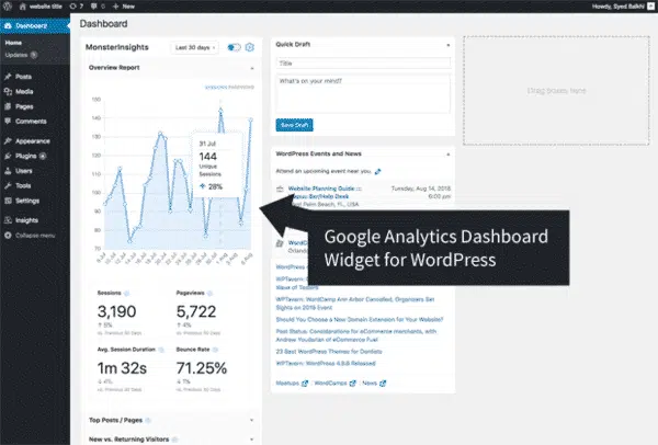 Google Analytics Dashboard for WP