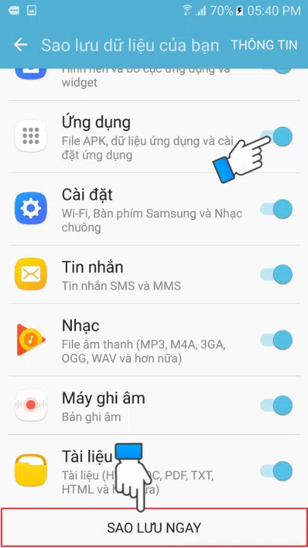 Hướng dẫn sử dụng Samsung Cloud để sao lưu dữ liệu 5