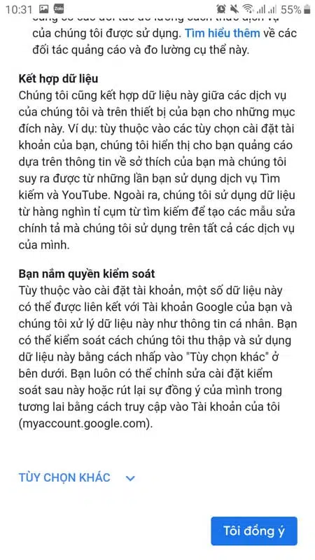 Kiểm tra thông tin sau đó chọn “Tiếp theo” và xác nhận “Tôi đồng ý”