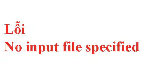 Lỗi No input file specified