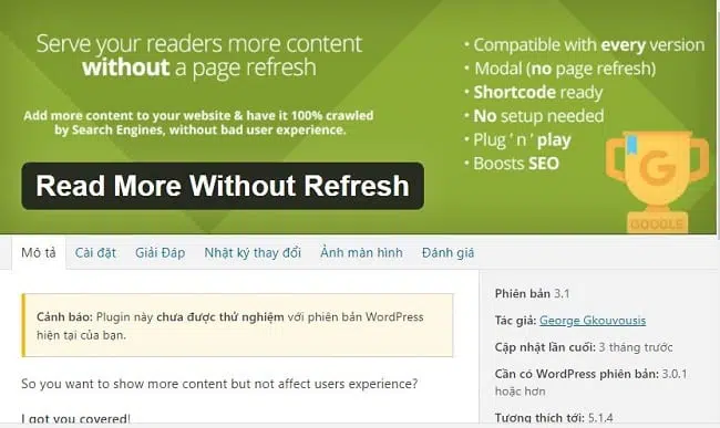 Plugin thu gọn bài viết trong wordpress với Read More Without Refresh