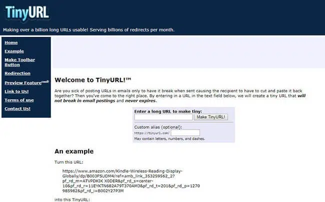 Rút gọn link Tinyurl