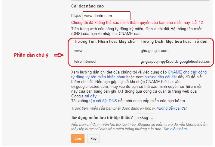 Hướng dẫn cách trỏ tên miền riêng cho Blogspot - Blogger