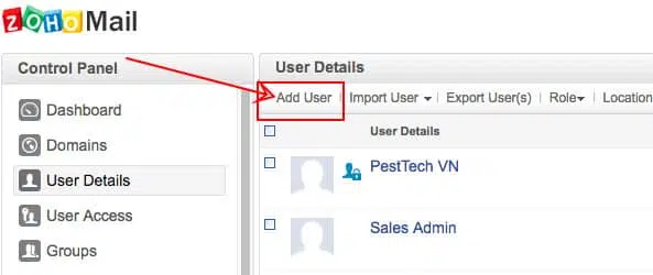 Cách sử dụng Zoho Mail – thêm Email User 4
