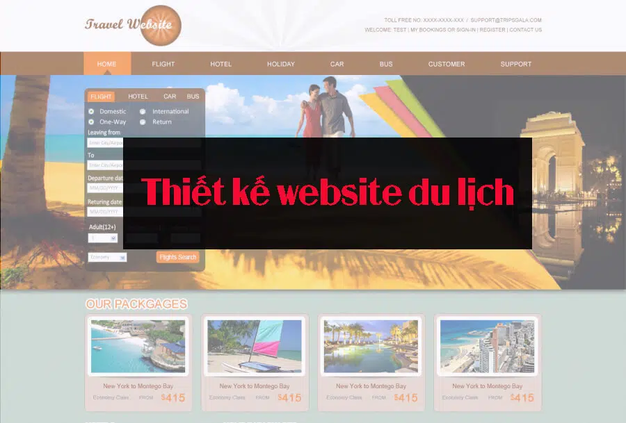 thiết kế website du lịch