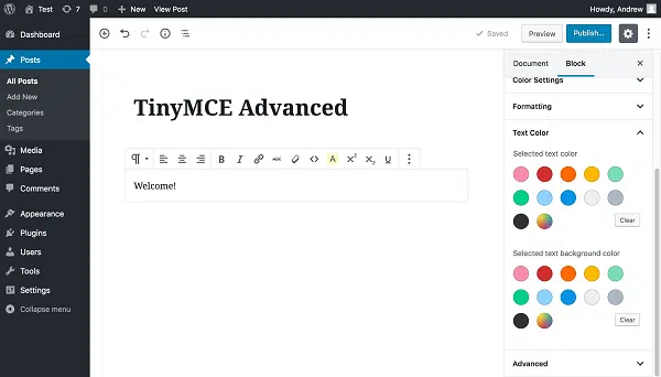 TinyMCE Advanced