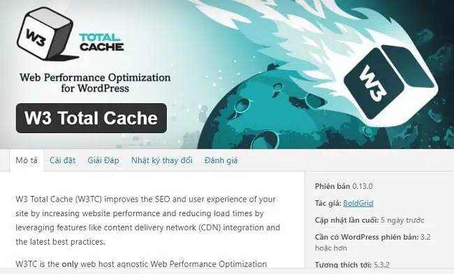 Xóa Cache WordPress trên W3 Total Cache