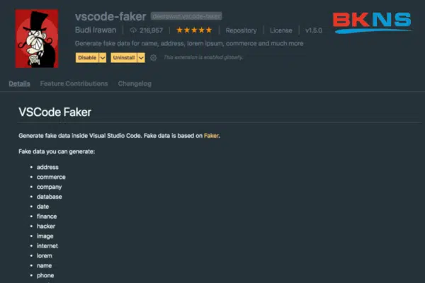 vscode Faker