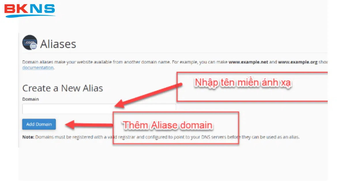 Tạo Alias Domain thành công