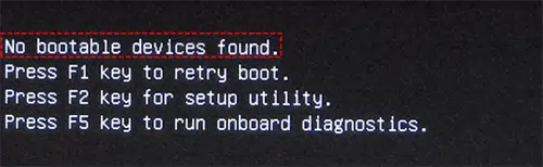 Khắc phục lỗi no boot device found