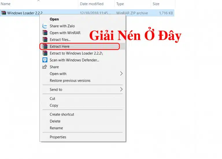 Giải nén file 