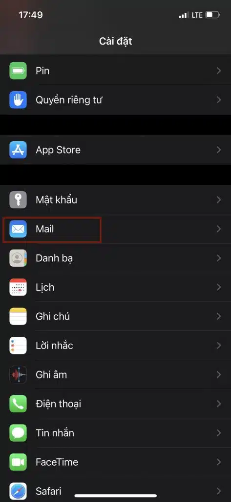 cài đặt mail trên ios