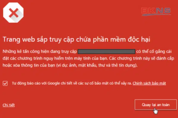 Website có chứa phần mềm độc hại có khả năng bị dừng index rất cao