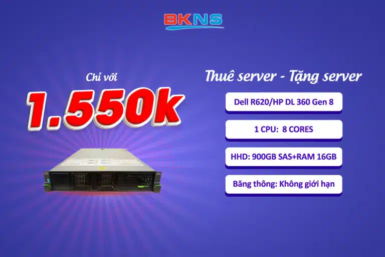 Khuyến mãi đặc biệt: Thuê server tặng server chỉ từ 1.550K