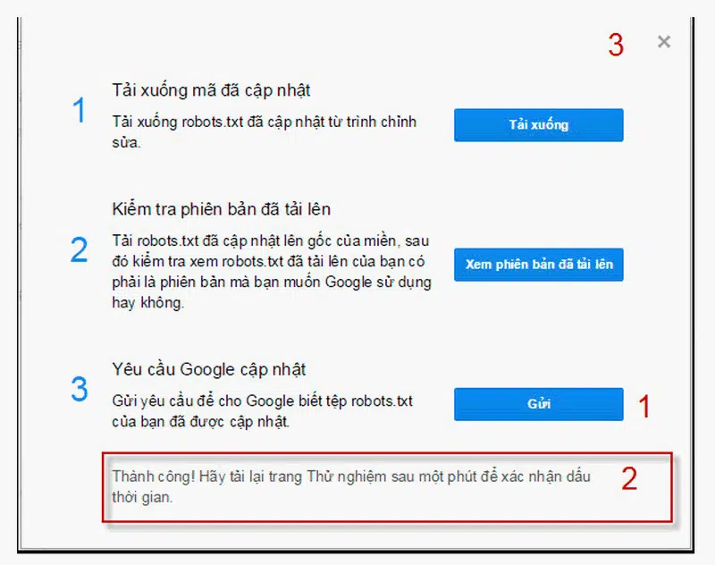 Vậy là đã hoàn thành các bước để kiểm tra file robots.txt bằng công cụ robots.txt tester tool