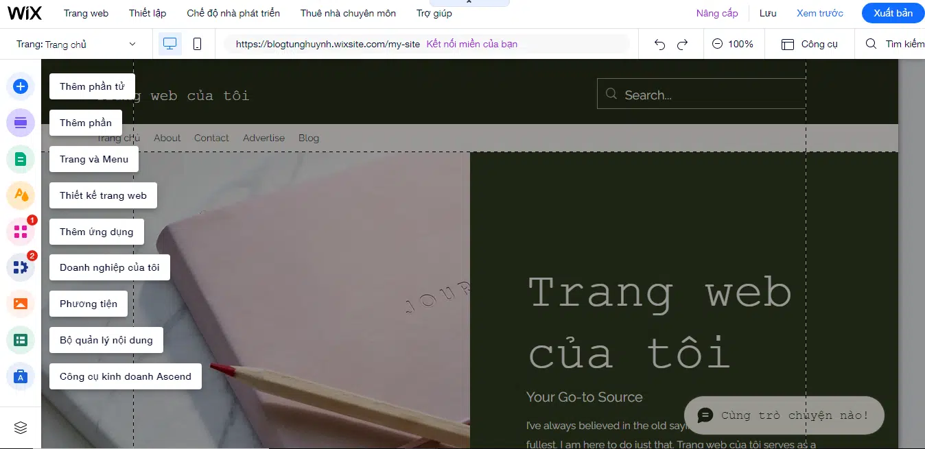 Chỉnh sửa, thiết kế trang web 