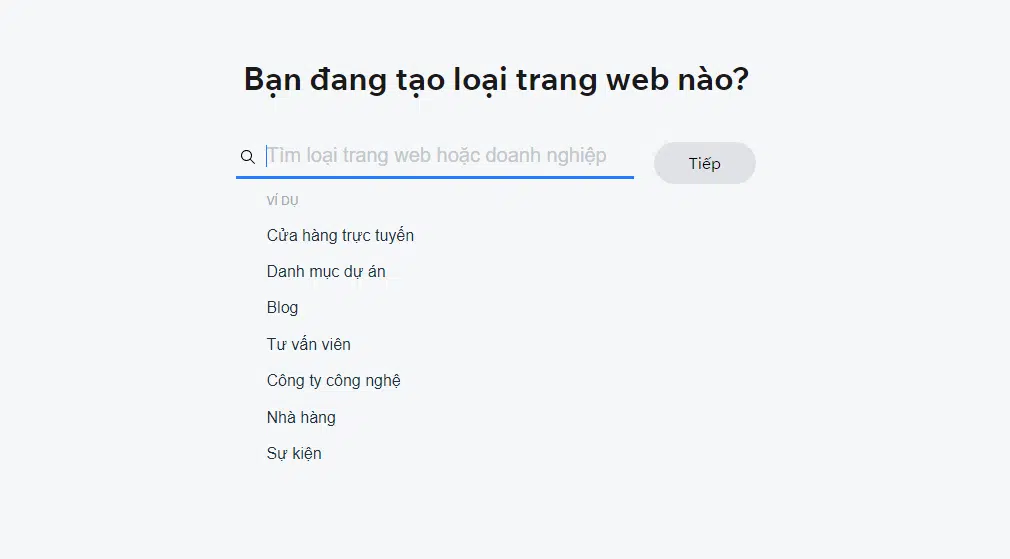 Chọn thể loại trang web