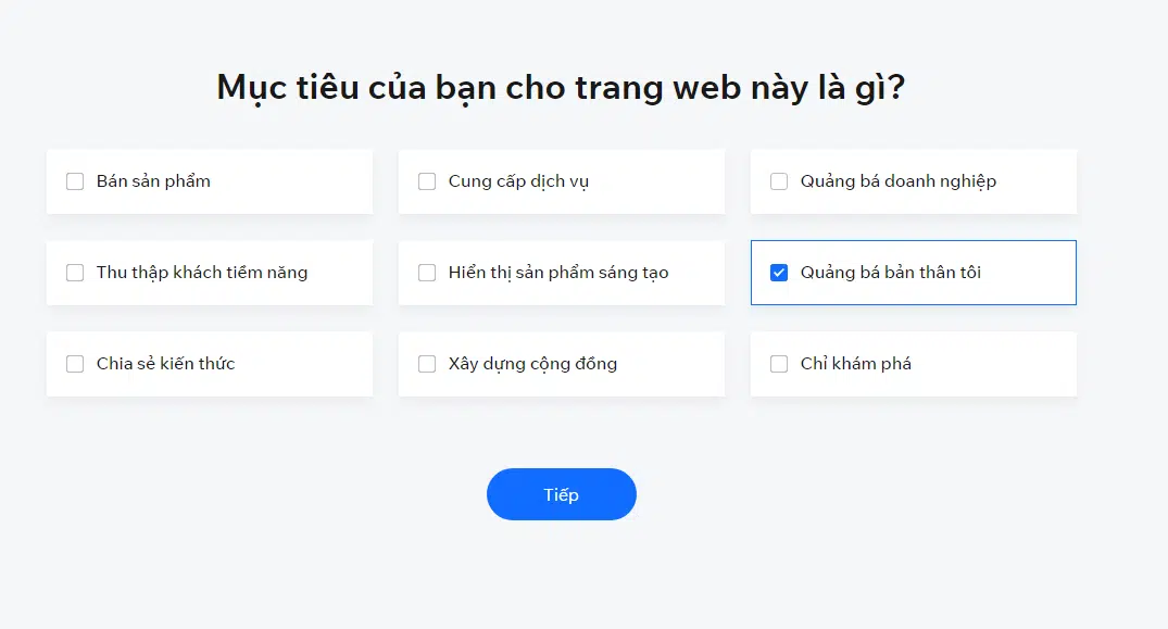 Chọn mục tiêu trang web