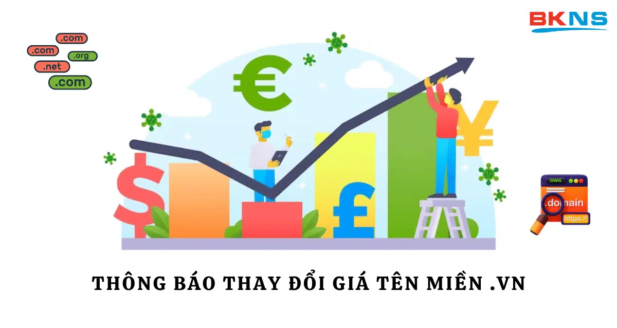 THÔNG BÁO THAY ĐỔI GIÁ TÊN MIỀN .VN