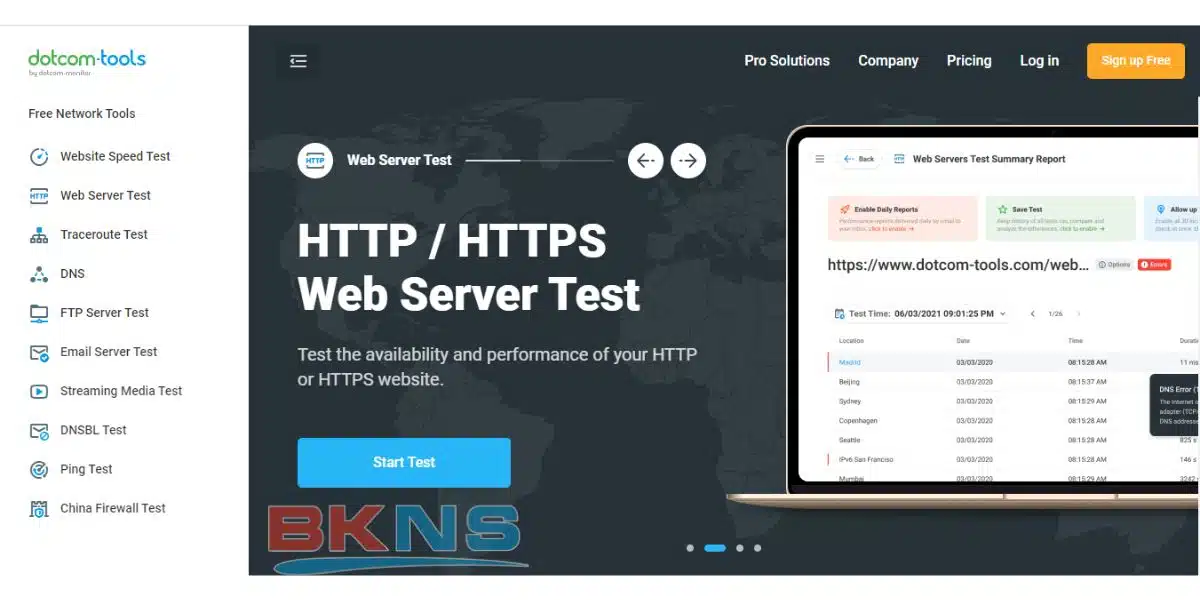 Kiểm tra tốc độ hosting với Dot-Com Tool