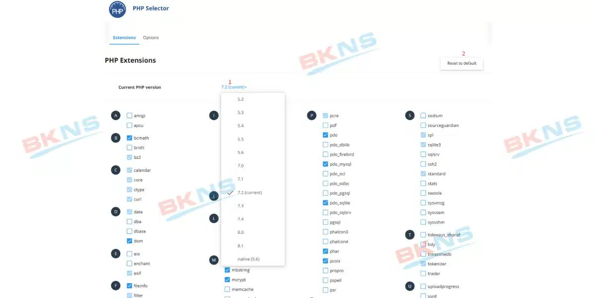 Thay đổi phiên bản PHP