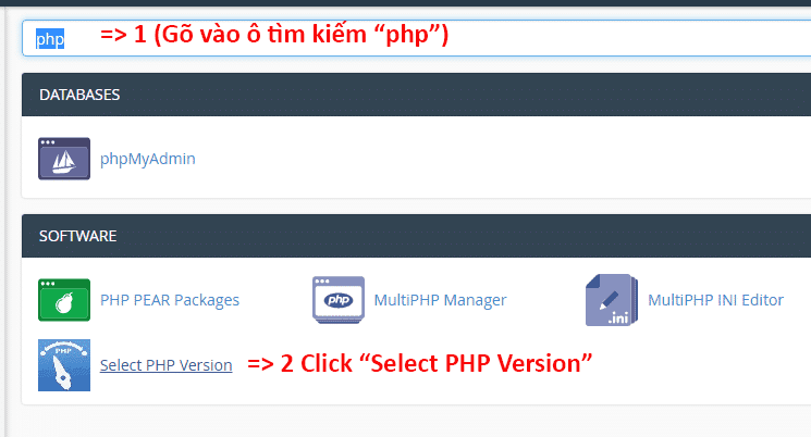 Click-Select-PHP-Version